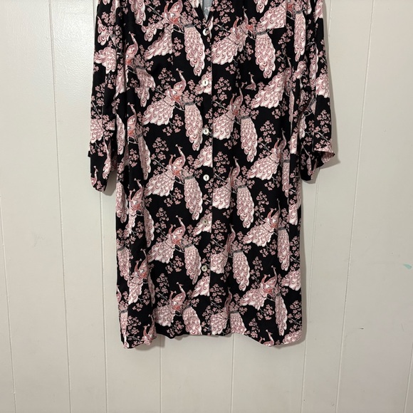 Florence Broadhurst For “GIVONI" Nightdress Japanese Floral Black /Pink Size L - Picture 3 of 14